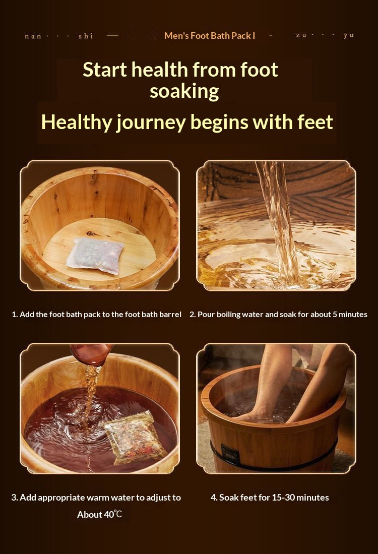 Men’s Herbal Foot Soak Bags – Traditional Chinese Foot Bath for Relaxation, Warmth & Daily Wellness | Oriental Home Spa Ritual for Men