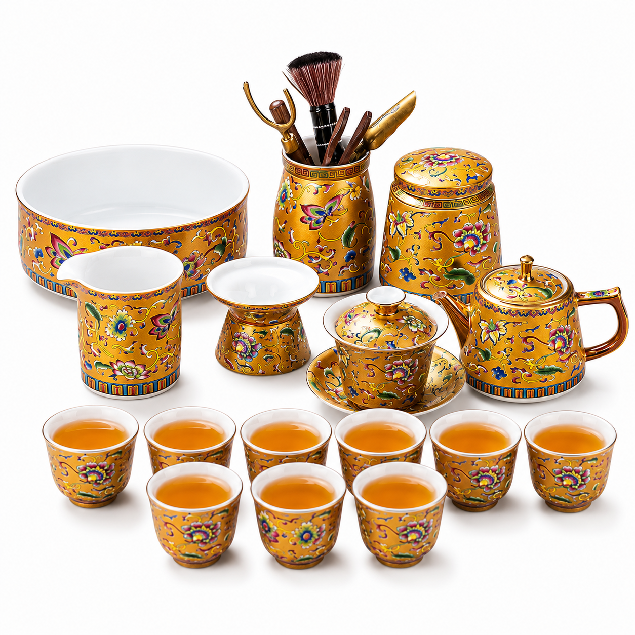 Imperial Yellow Floral Gongfu Tea Ceremony Set™