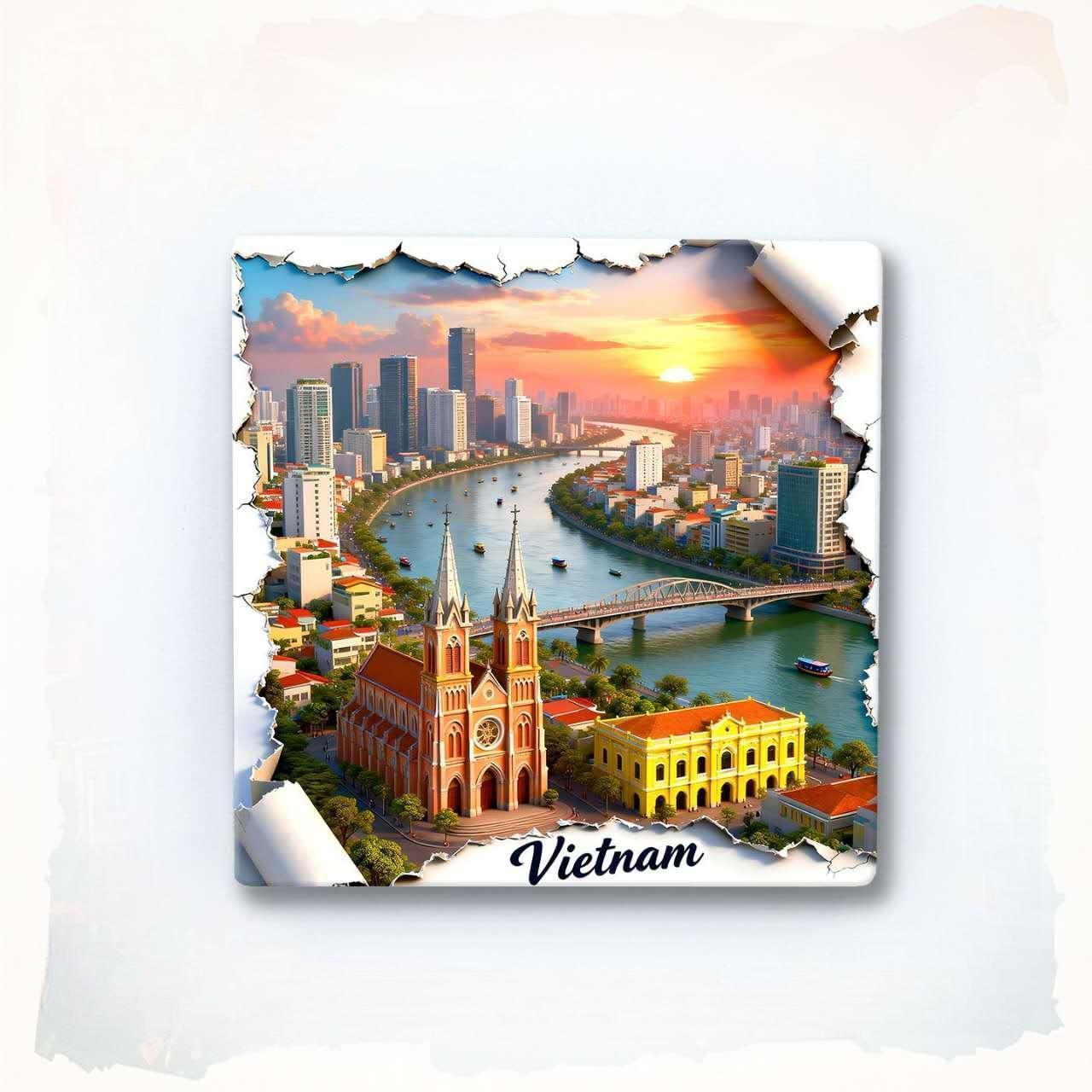 Vietnam Beyond Postcards™ Collection 8 Ceramic Magnets Inspired by the Landscapes, Culture &amp; Stories of Vietnam