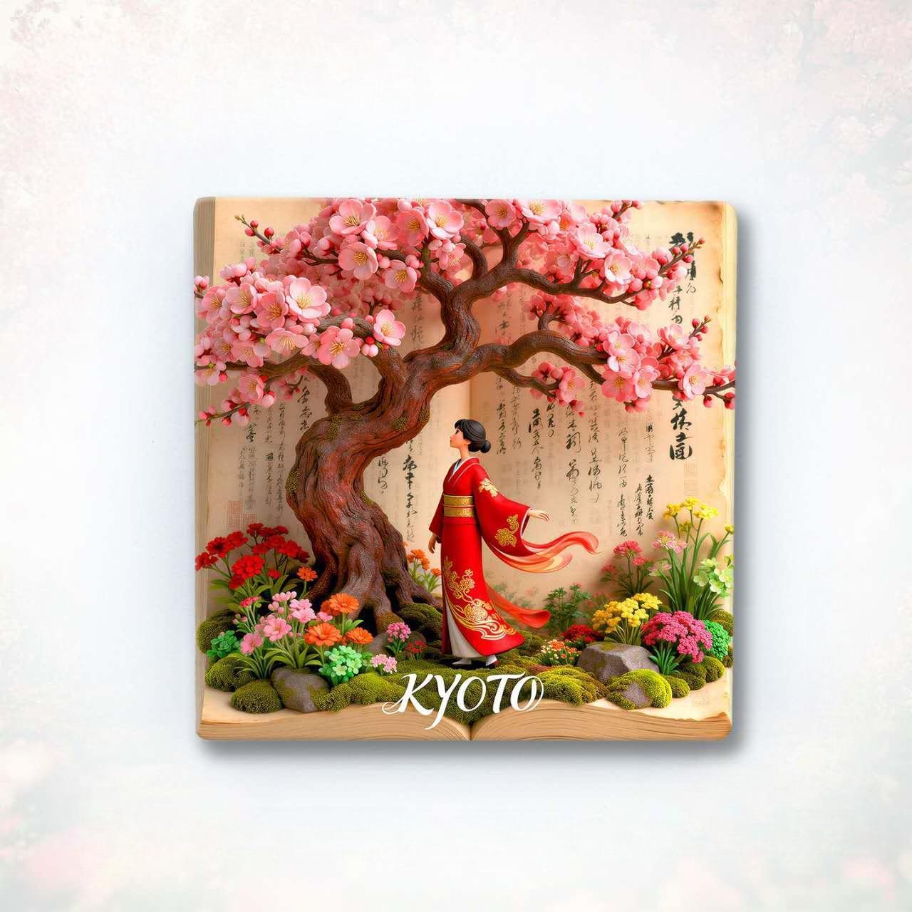 Japan Serenity &amp; Sakura Fridge Magnet Collection™ (Set of 5) Kyoto Blossom Garden • Kyoto Canal Nights • Hakone Onsen • Kyoto Sakura Street • Hokkaido Countryside