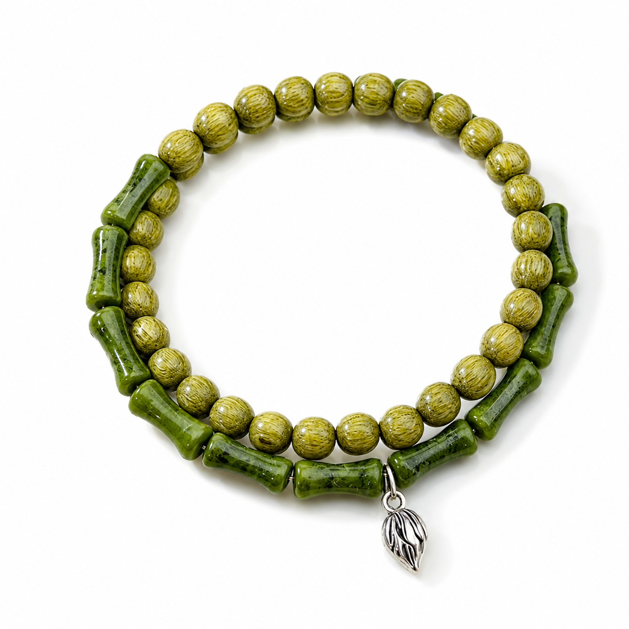 Green Sandalwood &amp; Bamboo Bracelet