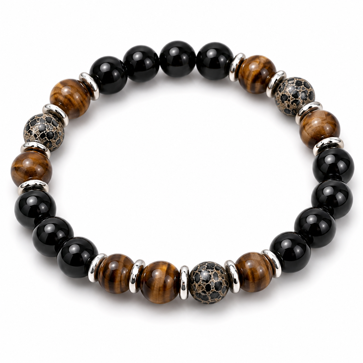 Root Chakra Grounding Bracelet™ | Tiger's Eye, Obsidian & Agate Crystal Bracelet