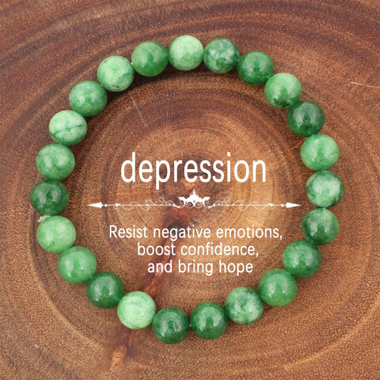 2pcs Anxiety Disorder Relief Bracelet - Green Aventurine for Emotional Balance, Confidence, Hope & Negative Emotion Relief