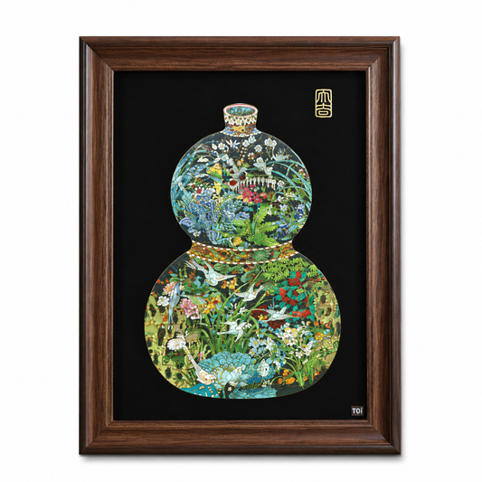 Chinese Gourd Blessing Jigsaw Puzzle – Fu Lu An Kang Hulu Puzzle, Chinese Aesthetic Wall Art, Oriental Healing Puzzle Gift For Adults