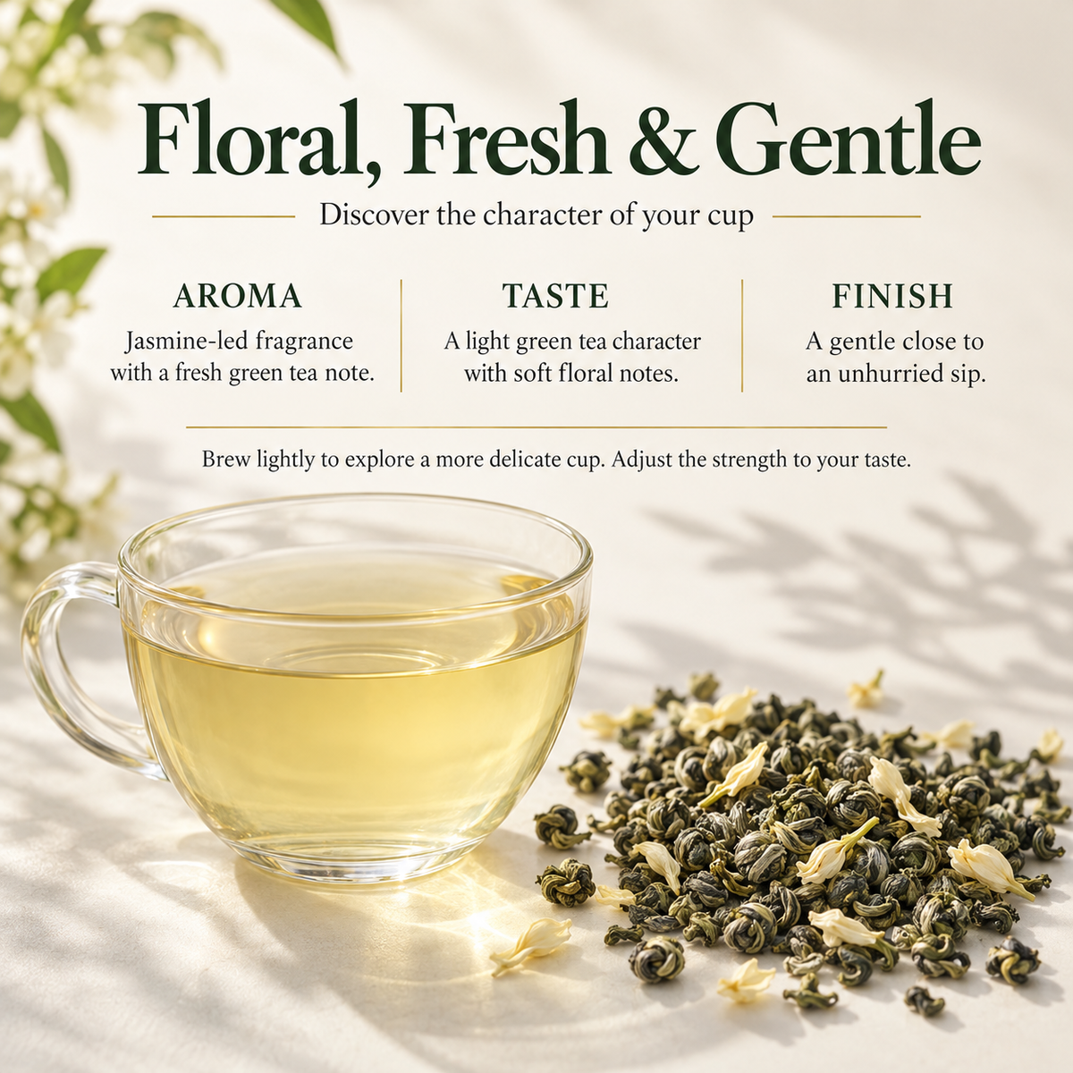 Premium Eight-Scented Hengxian Jasmine Green Tea – 125 g