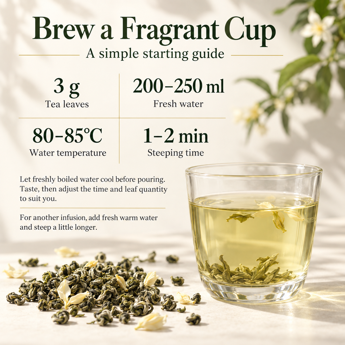 Premium Eight-Scented Hengxian Jasmine Green Tea – 125 g