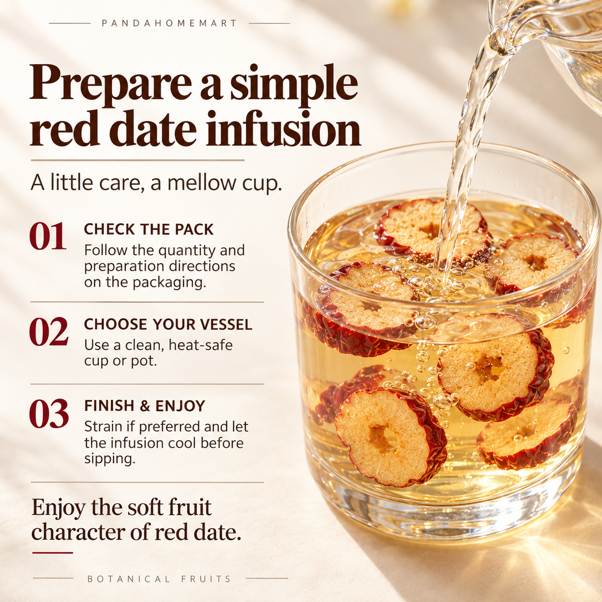 Dried Chinese Red Date Slices for Tea Pairings and Recipes