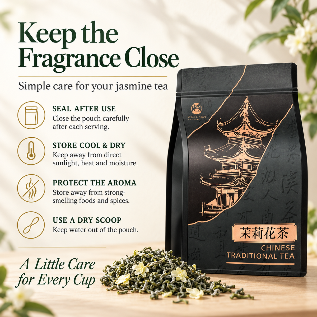 Premium Eight-Scented Hengxian Jasmine Green Tea – 125 g
