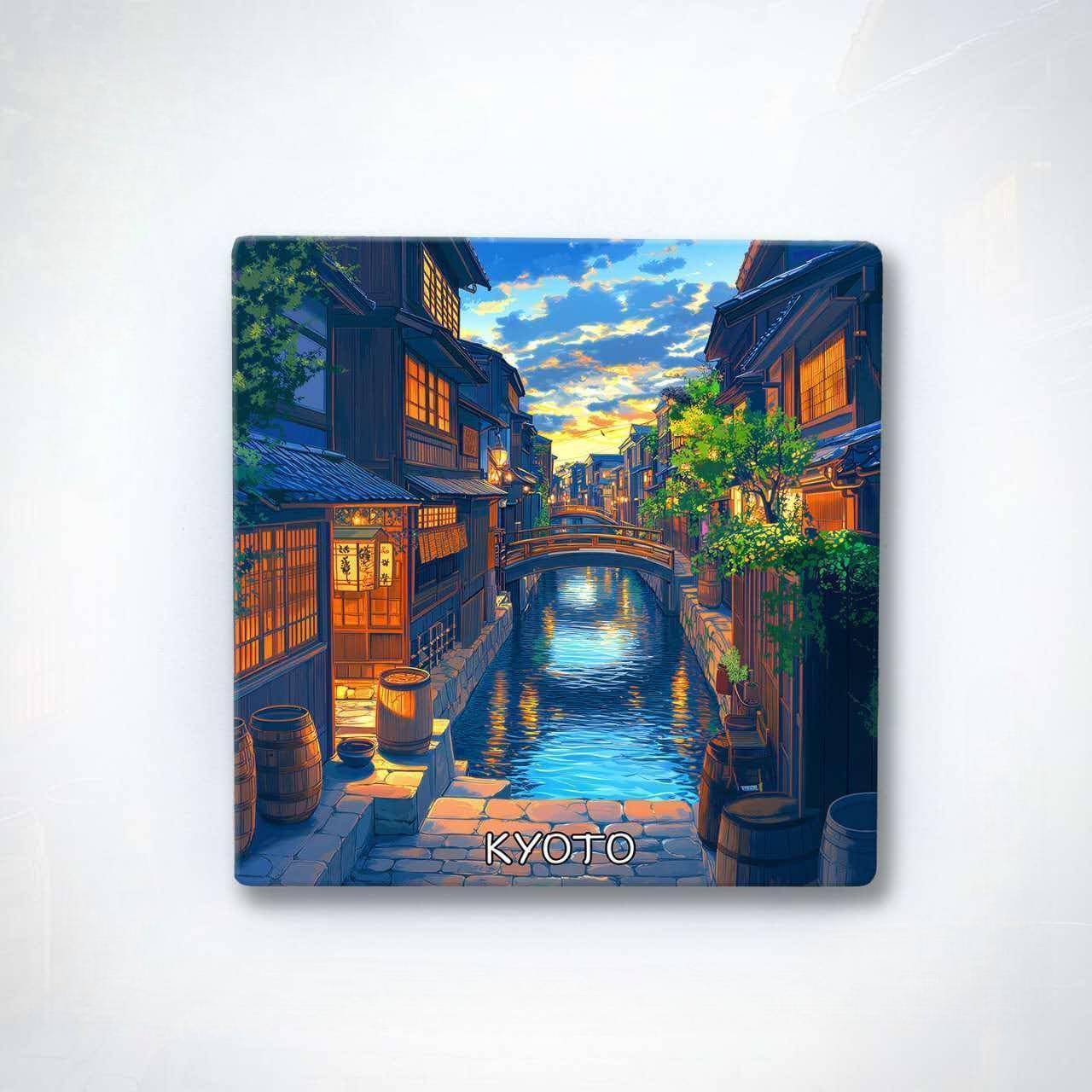 Japan Serenity &amp; Sakura Fridge Magnet Collection™ (Set of 5) Kyoto Blossom Garden • Kyoto Canal Nights • Hakone Onsen • Kyoto Sakura Street • Hokkaido Countryside