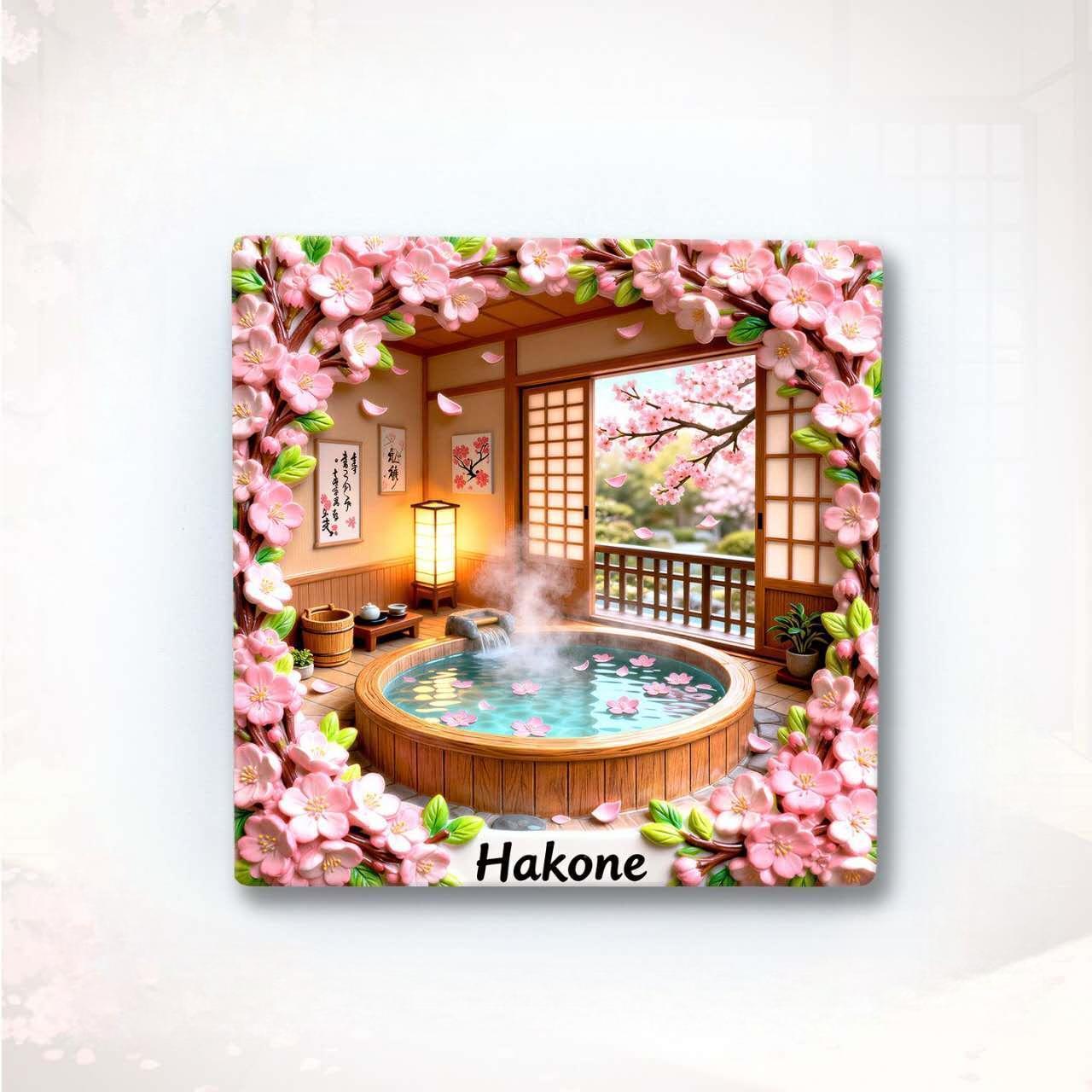 Japan Serenity &amp; Sakura Fridge Magnet Collection™ (Set of 5) Kyoto Blossom Garden • Kyoto Canal Nights • Hakone Onsen • Kyoto Sakura Street • Hokkaido Countryside