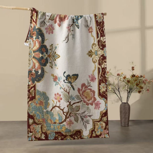 Chinese Floral Cotton Hand Towel – OAArt Floral Cotton Throw Blanket – Vintage Botanical Sofa Cover & Cozy Bed Throwriental Style Soft Absorbent Cotton Washcloth (Copy)