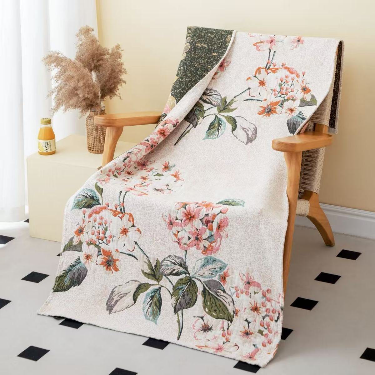Chinese Floral Cotton Hand Towel – OAArt Floral Cotton Throw Blanket – Vintage Botanical Sofa Cover & Cozy Bed Throwriental Style Soft Absorbent Cotton Washcloth (Copy)