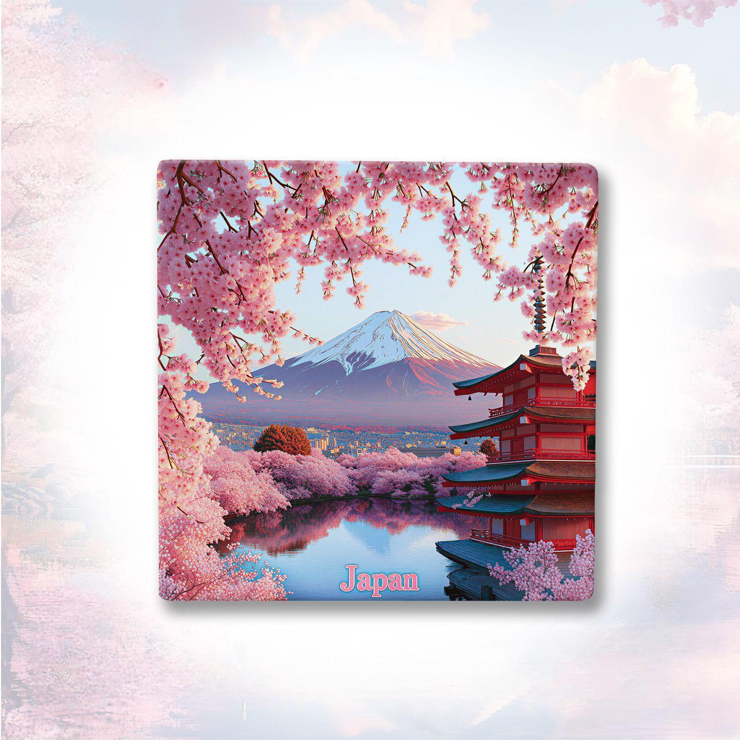 Japan Heritage & Sakura Ceramic Fridge Magnet Collection™ Five Timeless Symbols of Japan