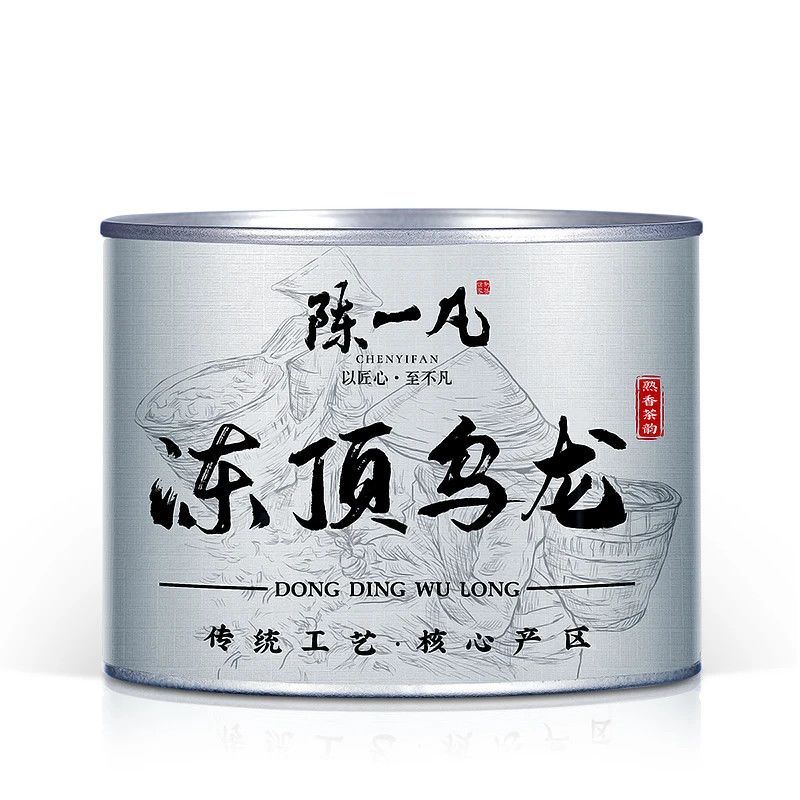 Dong Ding Oolong Tea 100 g traditional rolled oolong in silver metal tea tin