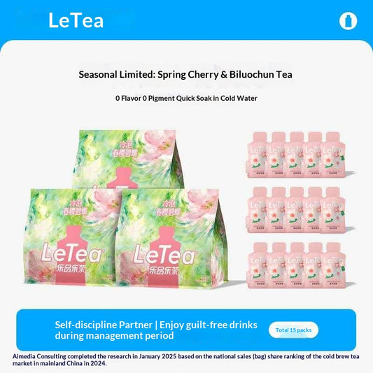 LeTea Sakura Green Tea Self-Care Pack – Limited Edition Cold Brew Floral Tea for Wellness, Hydration & Everyday Happiness
