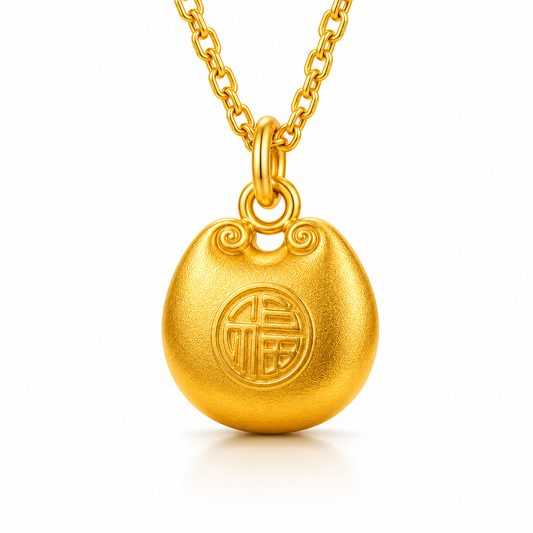 24K Gold Lucky Wulu Pendant – Oriental Prosperity & Wealth Charm Jewelry