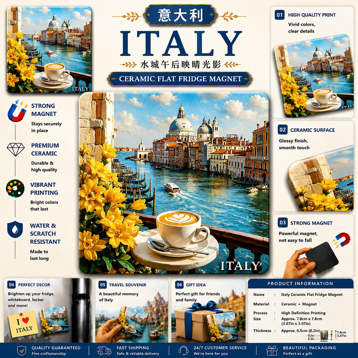 Italy Venice Ceramic Fridge Magnet