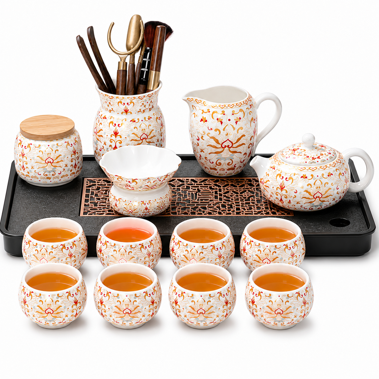 Imperial White Floral Gongfu Tea Ceremony Set™