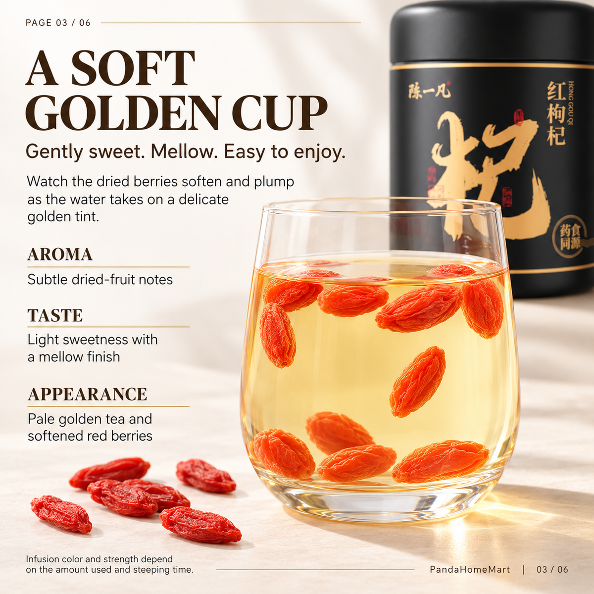 Red Goji Berry Botanical Infusion with Whole Dried Berries