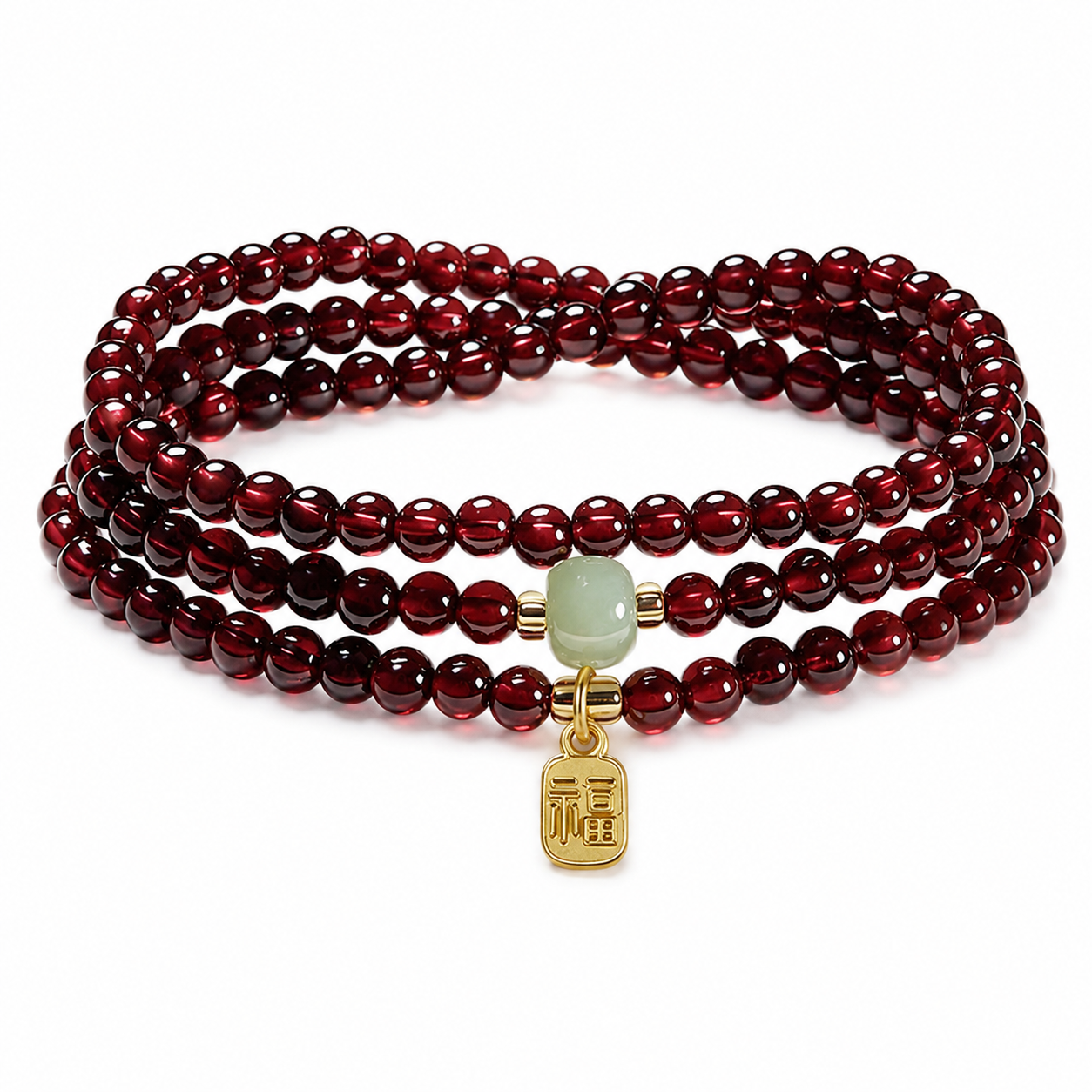 Red Garnet Meditation Mala Bracelet