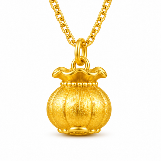 999 Pure Gold Fortune Money Bag Charm – Oriental Symbol of Abundance, Blessings & Meaningful Wealth