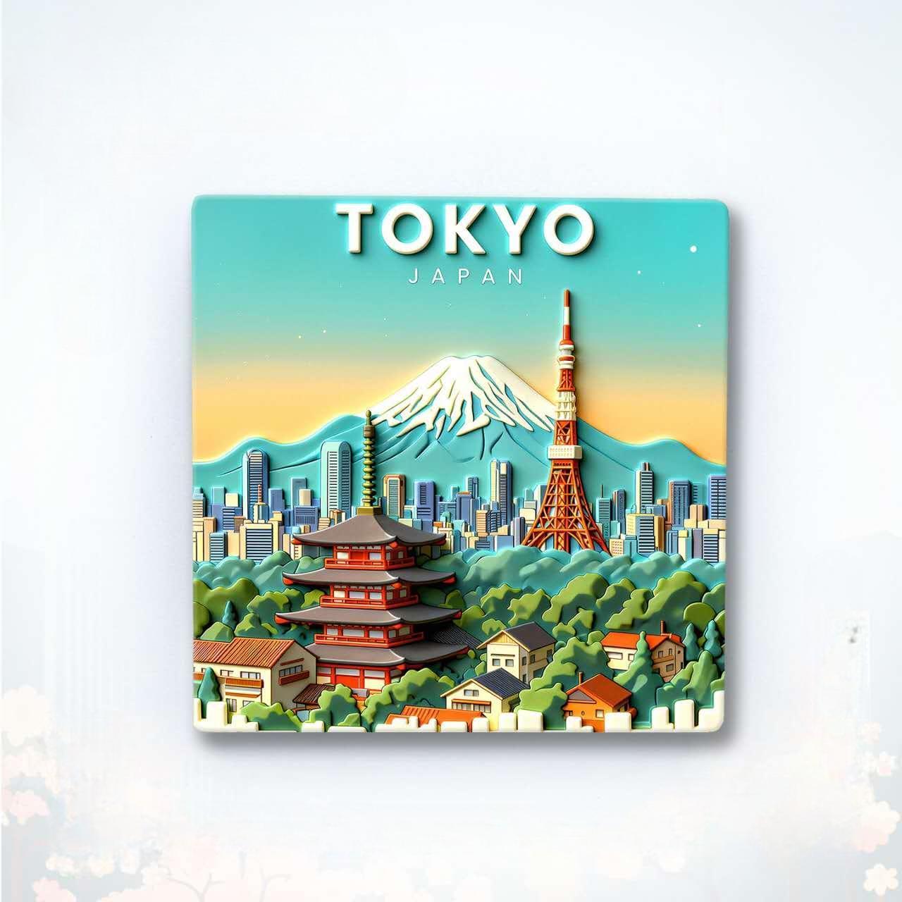 Japan Heritage & Sakura Ceramic Fridge Magnet Collection™ Five Timeless Symbols of Japan