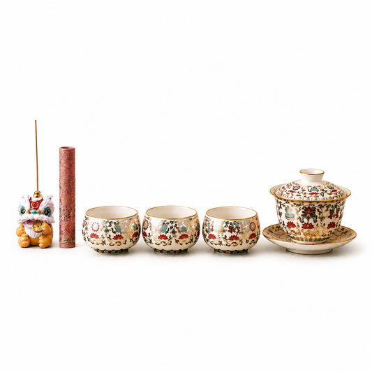 Dunhuang Flying Apsaras Gaiwan Tea Gift Set™ – Luxury Chinese Tea Ceremony Set with Gift Box