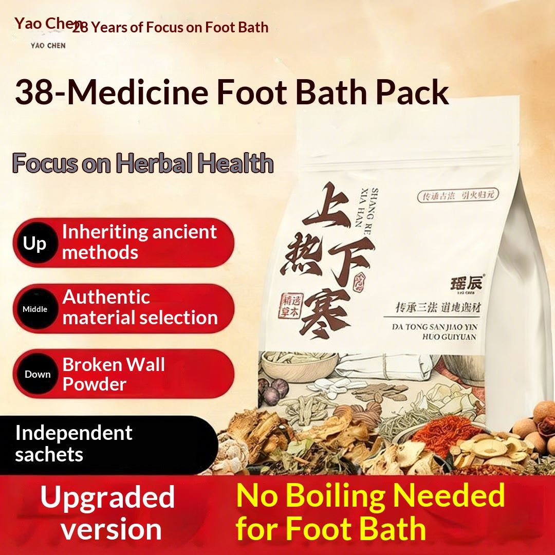 28-Herb Traditional Chinese Foot Soak Bags – Oriental Herbal Foot Bath for Relaxation, Warmth & Wellness | Ancient Home Spa Self-Care Ritual