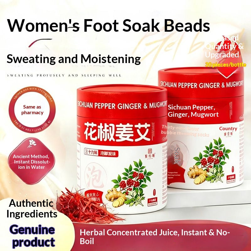 Women’s Ginger Mugwort Foot Soak Beads – Oriental Herbal Spa Balls for Sleep, Relaxation & Warming Wellness | Chinese Home Foot Bath Ritual