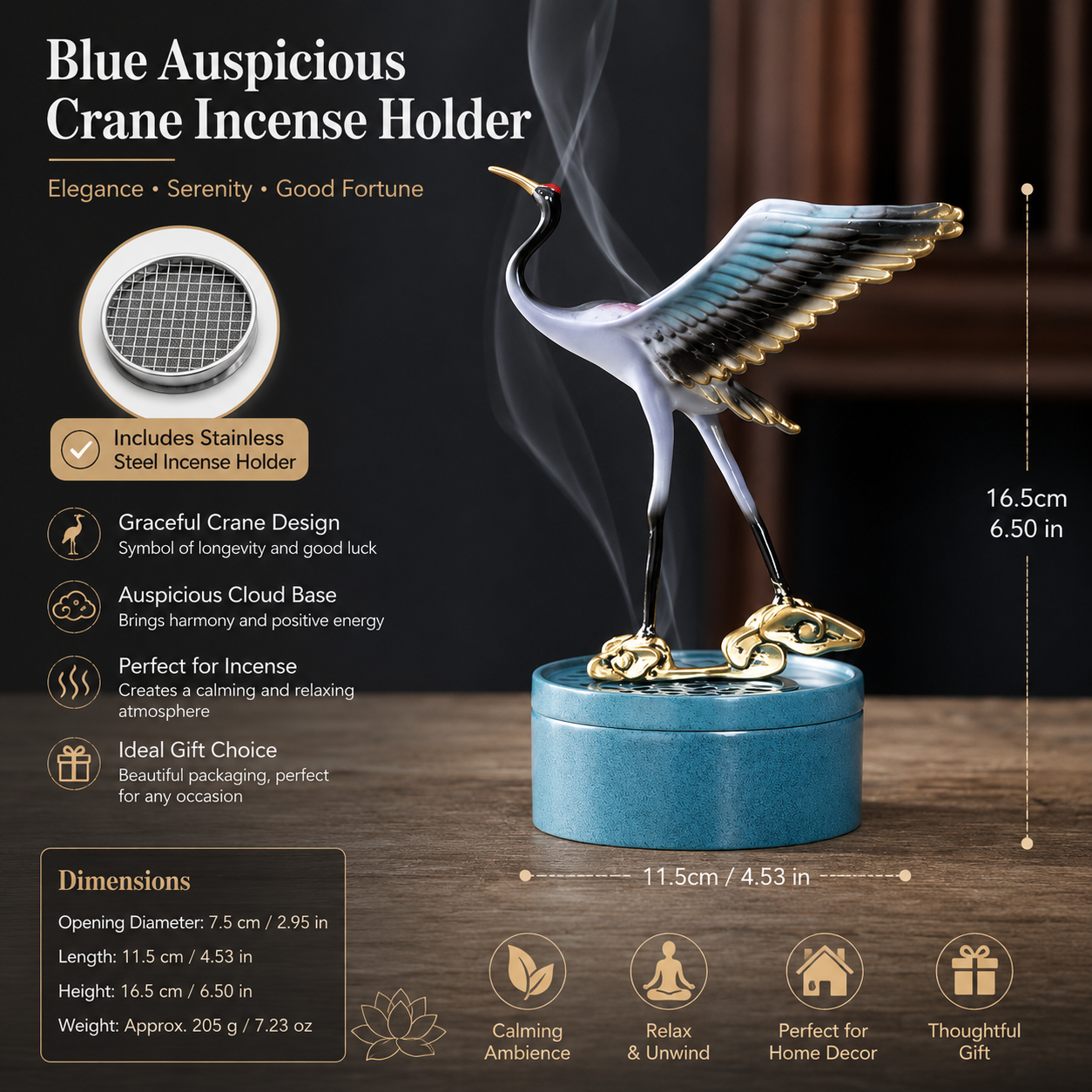 Flying Crane Incense Burner