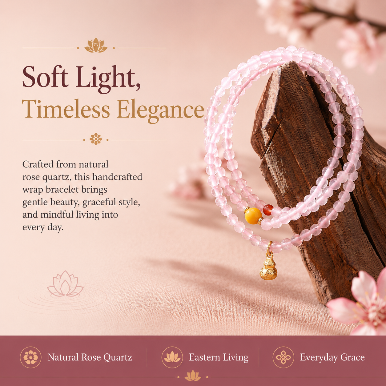 Pink Jade Multi-Wrap Bracelet