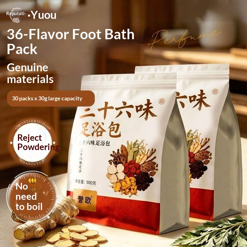 36-Herb Traditional Chinese Foot Soak Bags – Oriental Herbal Foot Bath for Sleep, Warmth & Damp Relief | Luxury Home Spa Wellness Ritual