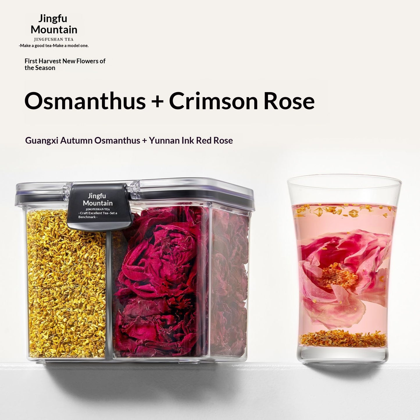 Premium Osmanthus & Dark Rose Herbal Tea – Oriental Floral Wellness Tea for Relaxation, Beauty & Slow Living