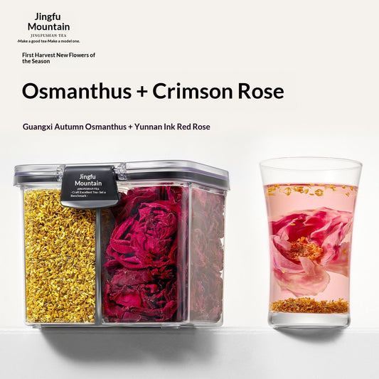 Premium Osmanthus & Dark Rose Herbal Tea – Oriental Floral Wellness Tea for Relaxation, Beauty & Slow Living