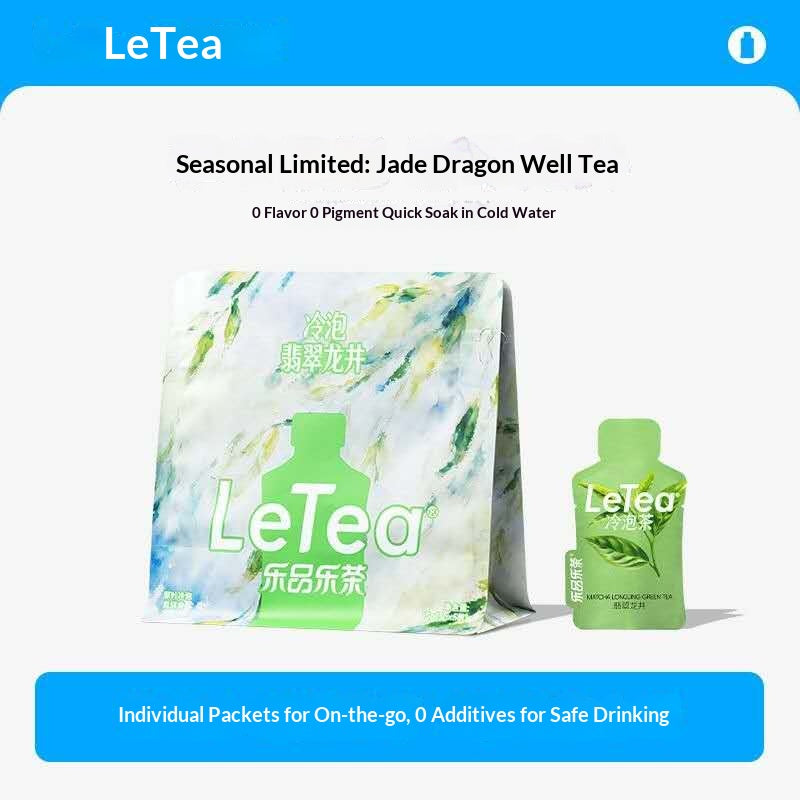 LeTea Emerald Longjing Cold Brew Green Tea – Premium Dragon Well Tea Bags | Fresh Chinese Green Tea for Wellness & Daily Hydration