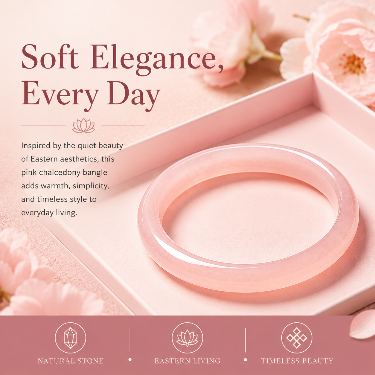 Pink Chalcedony Bangle
