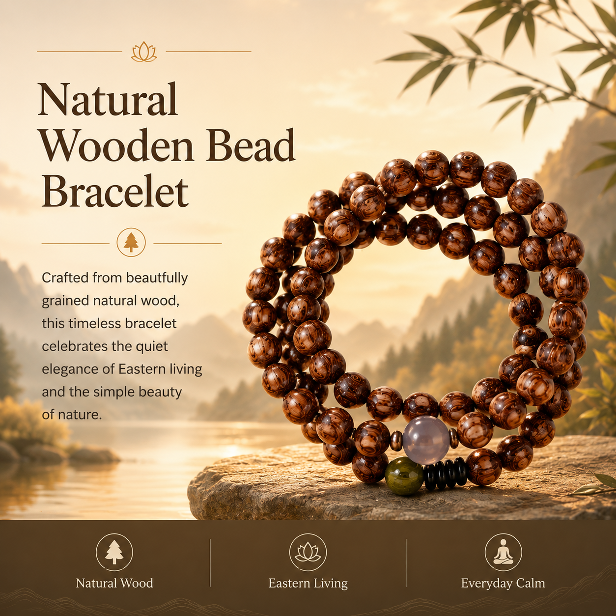 Sandalwood Meditation Mala Bracelet