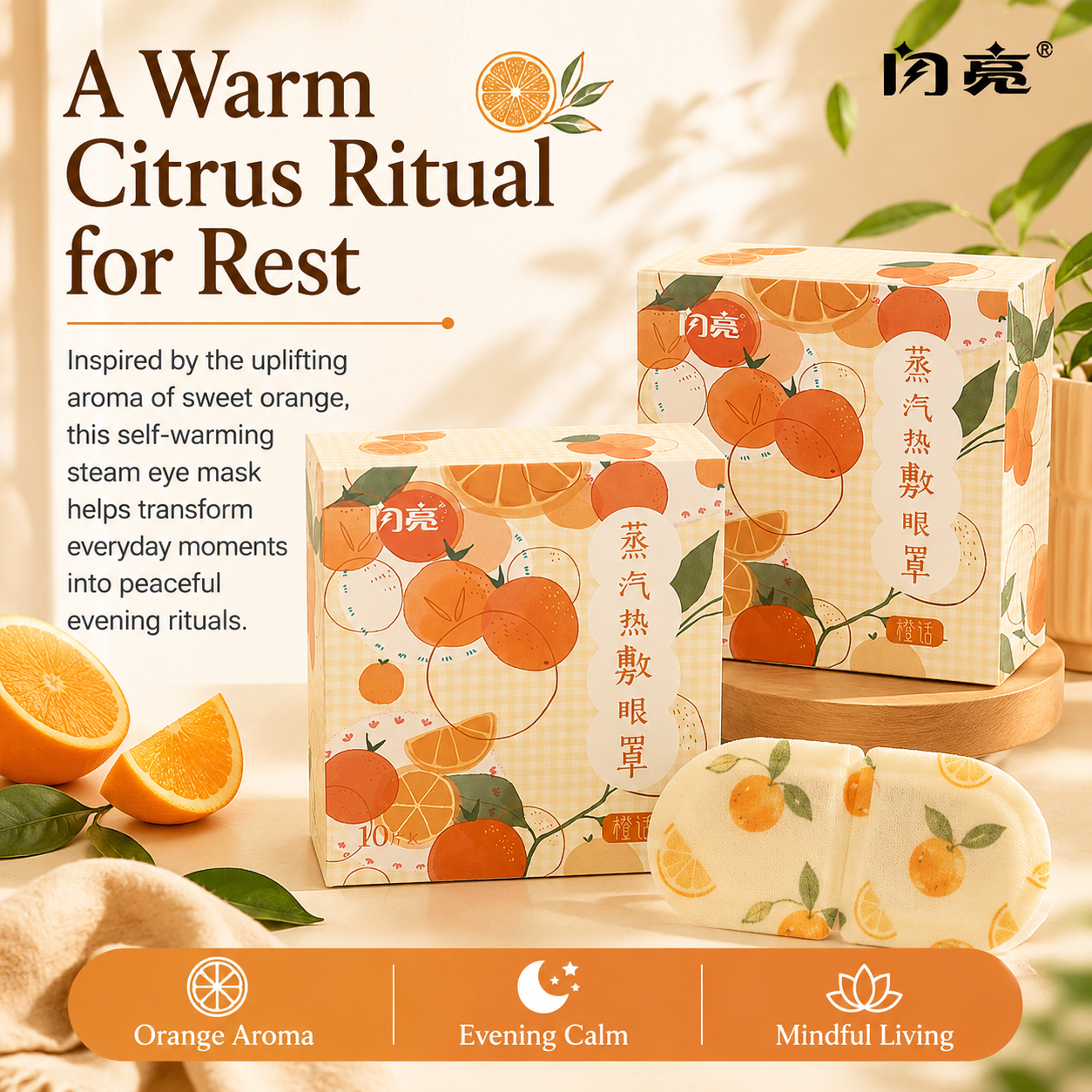 Orange Wellness Steam Eye Mask Collection – Warm Eye SPA For Relaxation, Renewal & Mindful Living