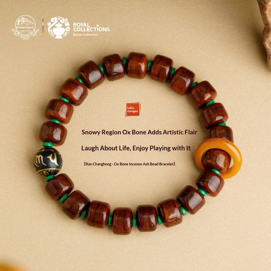 Potala Palace Yak Bone Bracelet – Tibetan Spiritual Mala Beads, Himalayan Healing Jewelry, Vintage Tibetan Culture Wrist Bracelet, Zen Energy Protection Bracelet