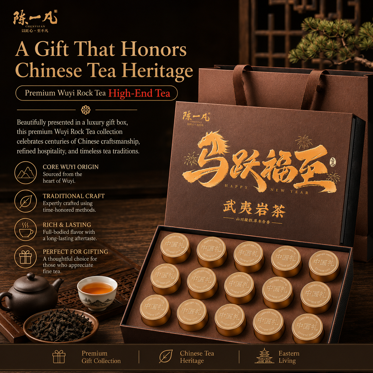 Premium Wuyi Rock Cinnamon (Rou Gui) Oolong Tea Pods Gift Set