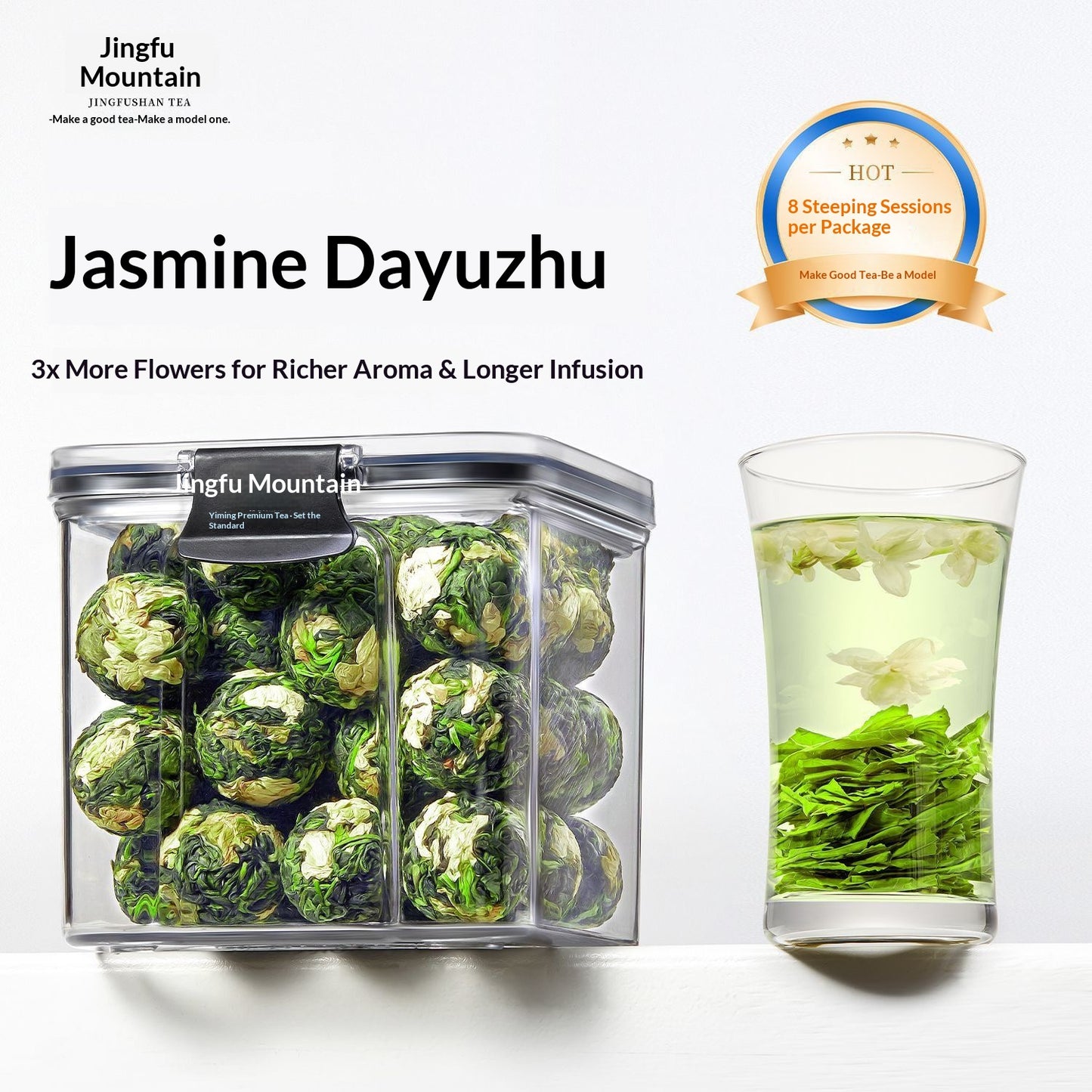 Premium Jasmine Dragon Pearl Green Tea – Hand-Rolled Chinese Jasmine Tea Pearls for Calm Energy & Luxury Tea Rituals