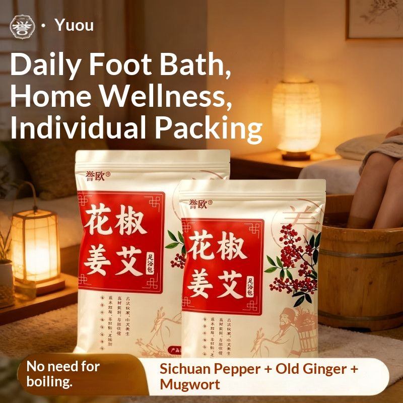 inger Mugwort & Sichuan Pepper Foot Soak Bags – Traditional Chinese Herbal Foot Bath for Relaxation & Warming Wellness | Oriental Home Spa Ritual