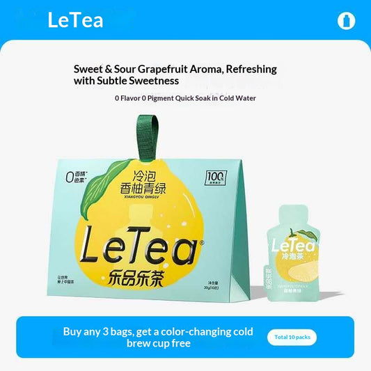 LeTea Pomelo Green Tea Cold Brew – Refreshing Citrus Fruit Tea Bags | Sweet & Tangy Green Tea Wellness Drink