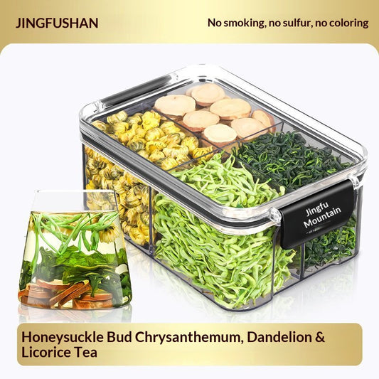 Honeysuckle Chrysanthemum Dandelion Licorice Tea – Chinese Herbal Wellness Tea for Detox, Cooling Balance, Relaxation & Daily Vitality