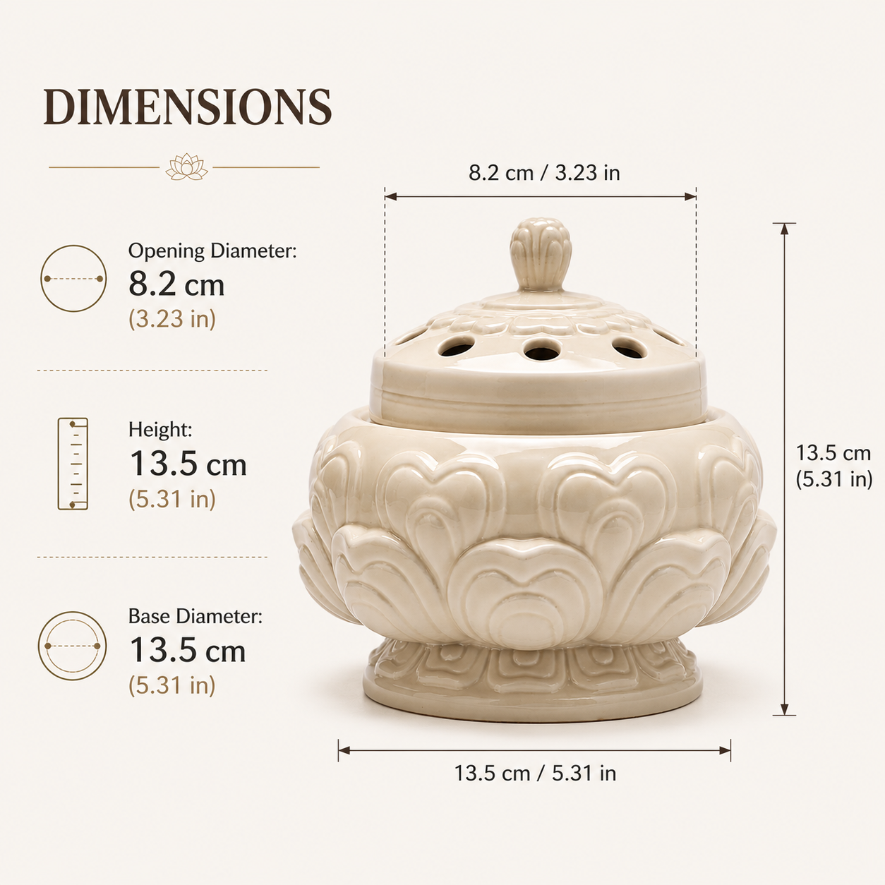 Lotus Serenity Ceramic Incense Burner