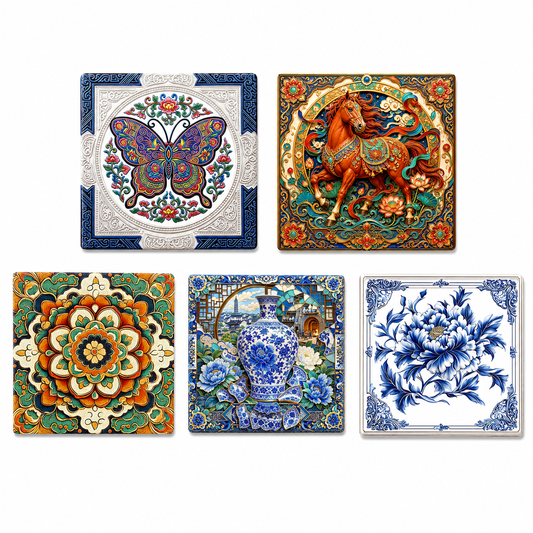 China Heritage Collection™ 5 Treasures Of Chinese Culture Fridge Magnet Set