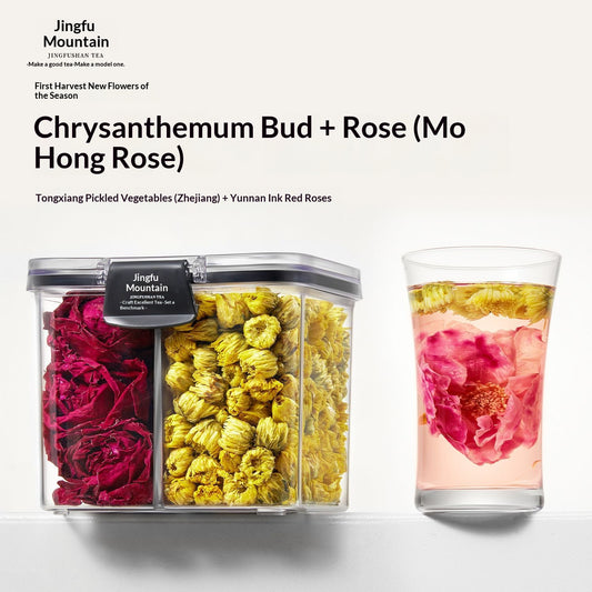 Chrysanthemum & Dark Rose Flower Tea – Chinese Floral Wellness Tea for Relaxation, Beauty Rituals, Emotional Balance & Luxury Tea Ceremony