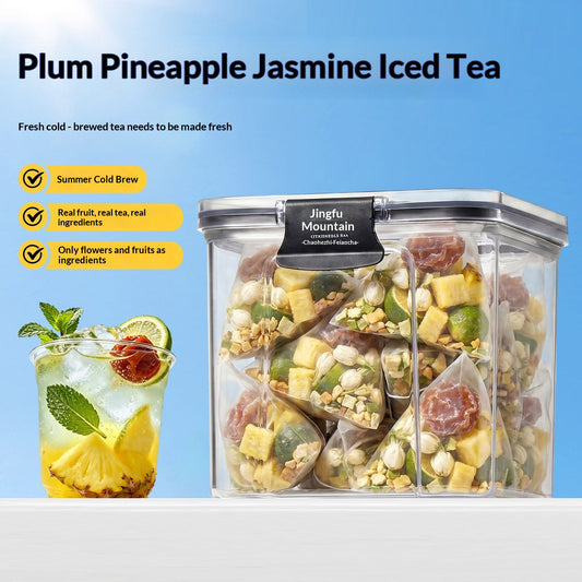 Sparkling Plum Pineapple Jasmine Iced Tea – Tropical Fruit Cold Brew Tea for Summer Wellness & Refreshing Tea Rituals