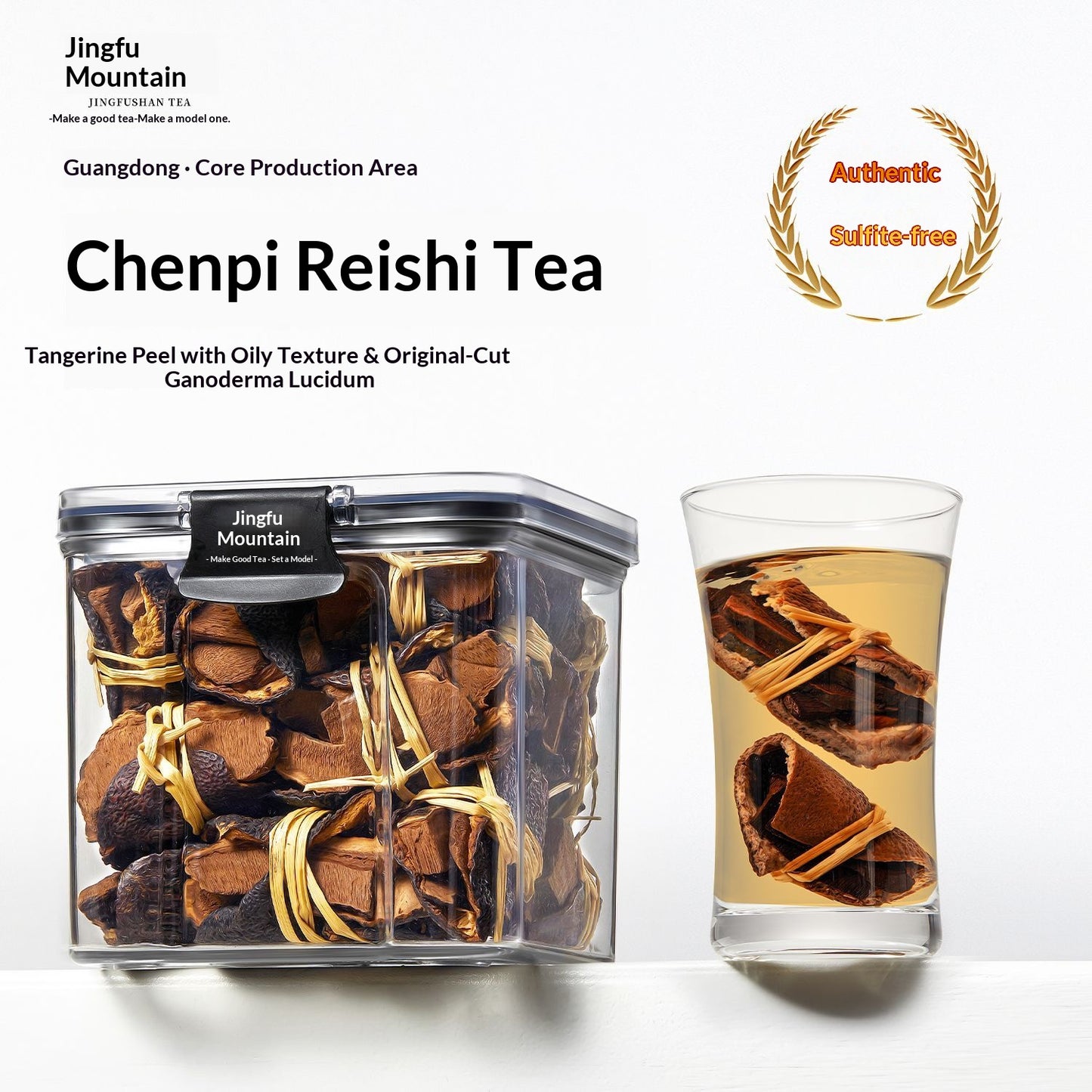 Aged Tangerine Peel & Reishi Mushroom Wellness Tea – Traditional Chinese Herbal Citrus Tea for Daily Balance & Inner Vitality