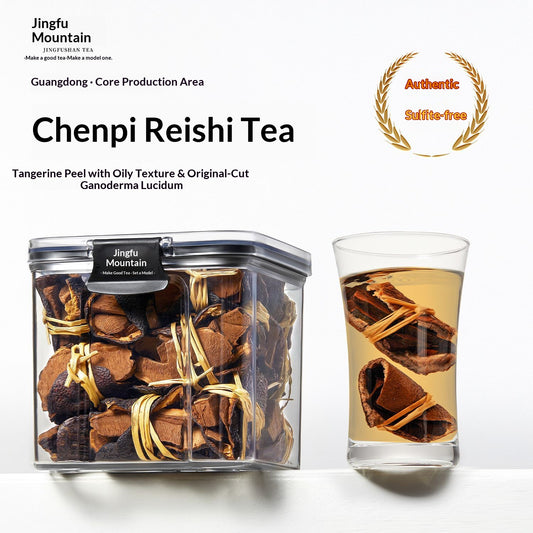 Aged Tangerine Peel & Reishi Mushroom Wellness Tea – Traditional Chinese Herbal Citrus Tea for Daily Balance & Inner Vitality